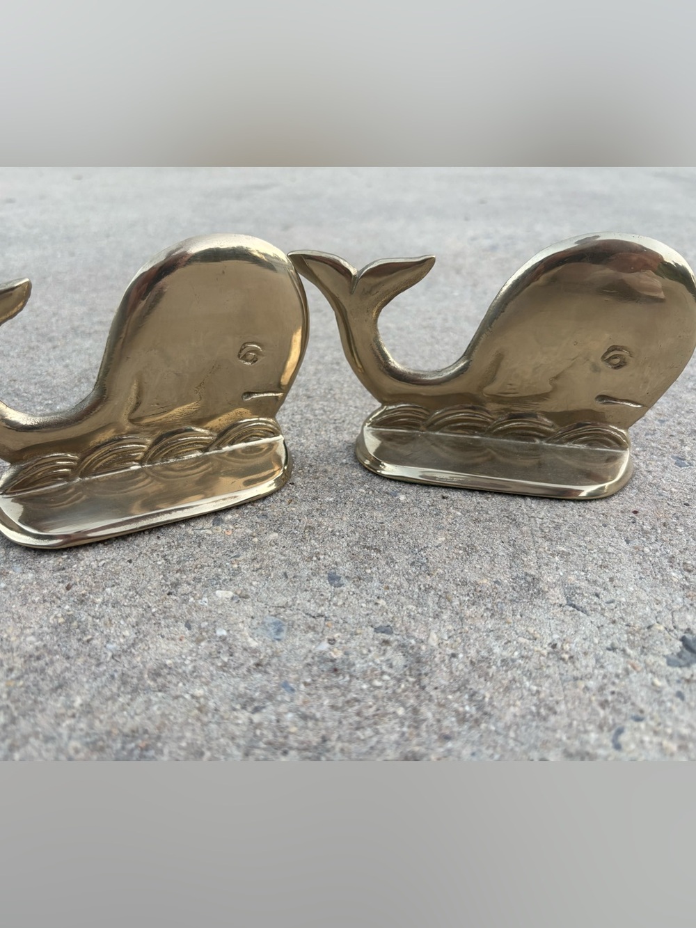 Brass Whale Bookends - Pair